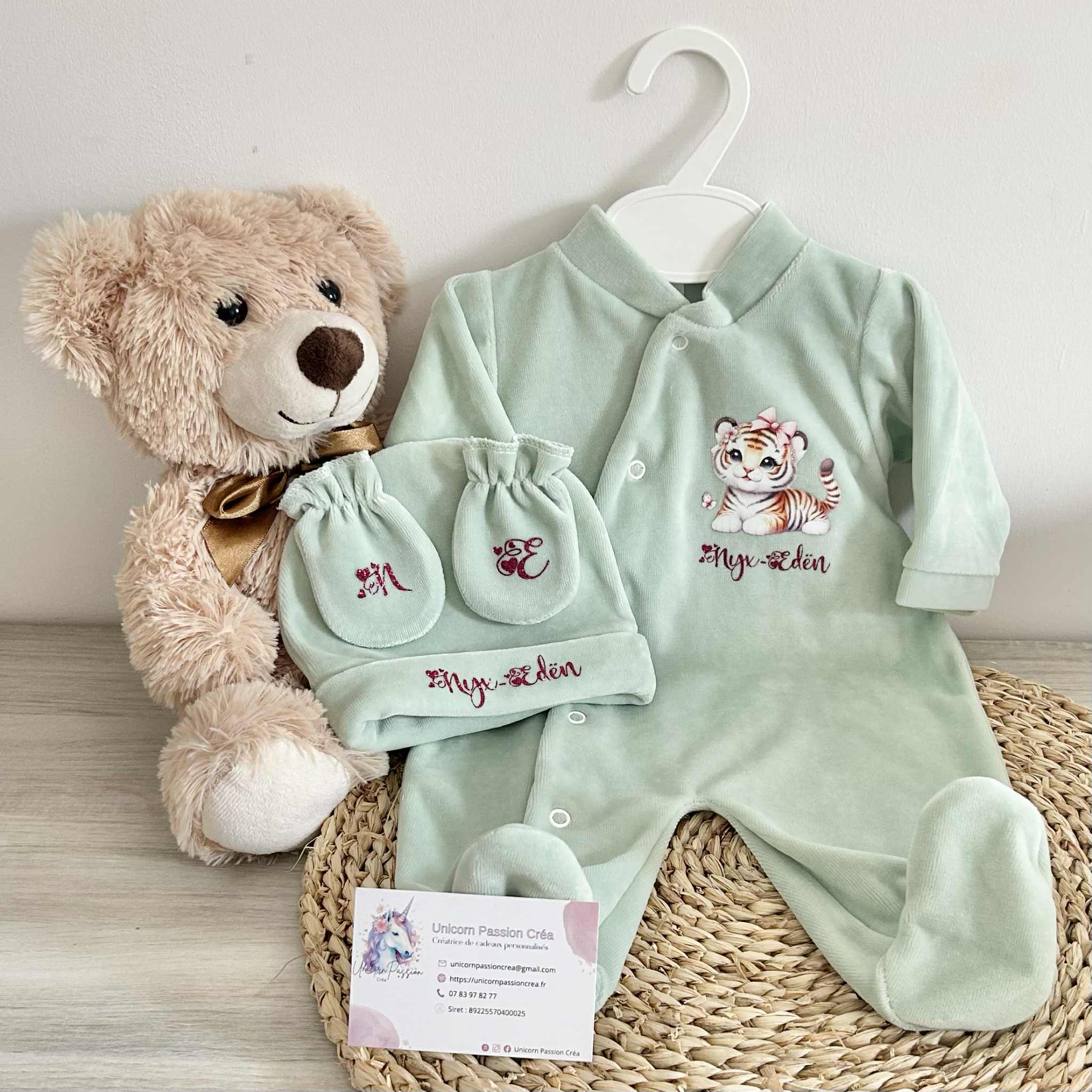 Coffret Pyjama Velours 3pcs Personnalisé