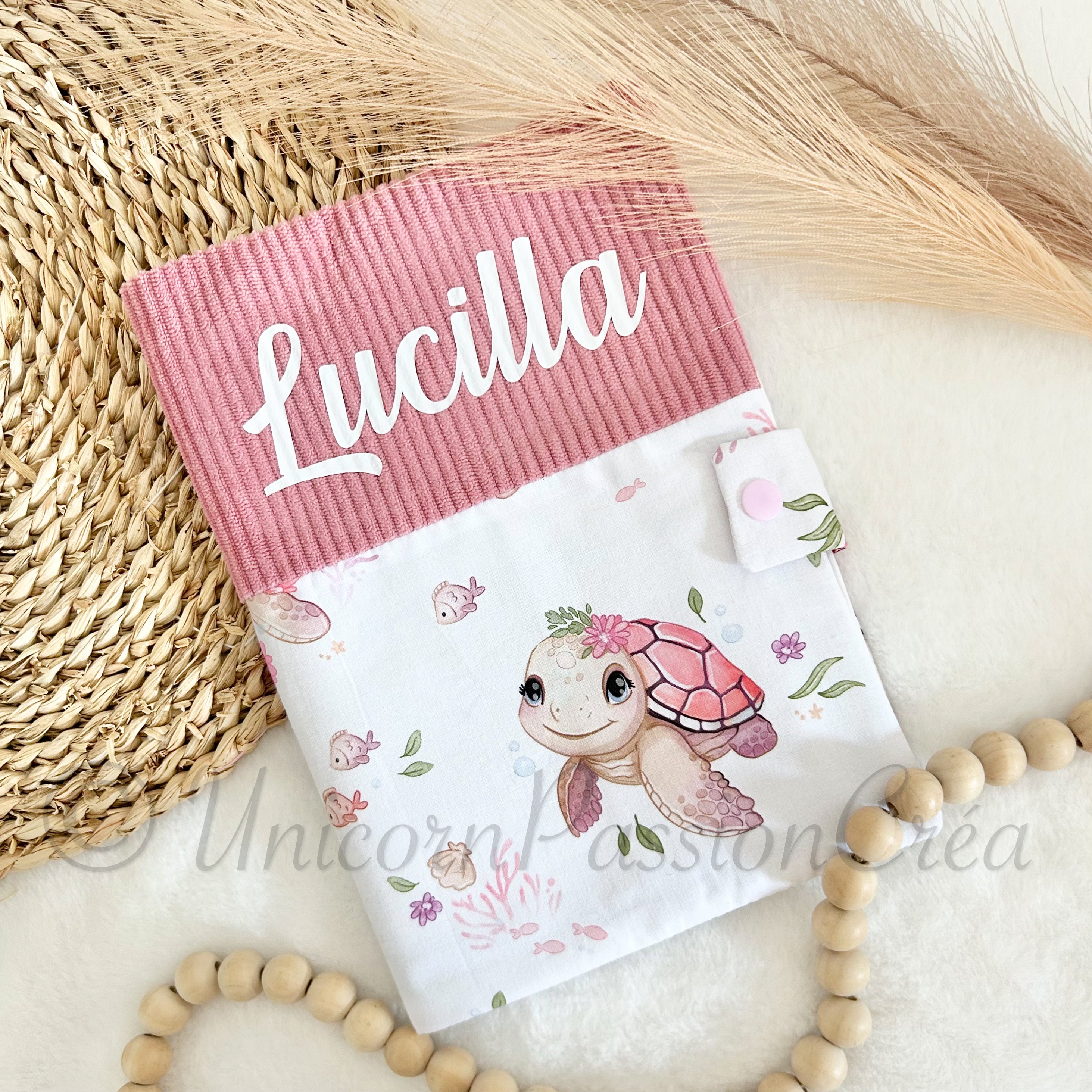 Carnet de Santé Côtelé et Motif Personnalisé