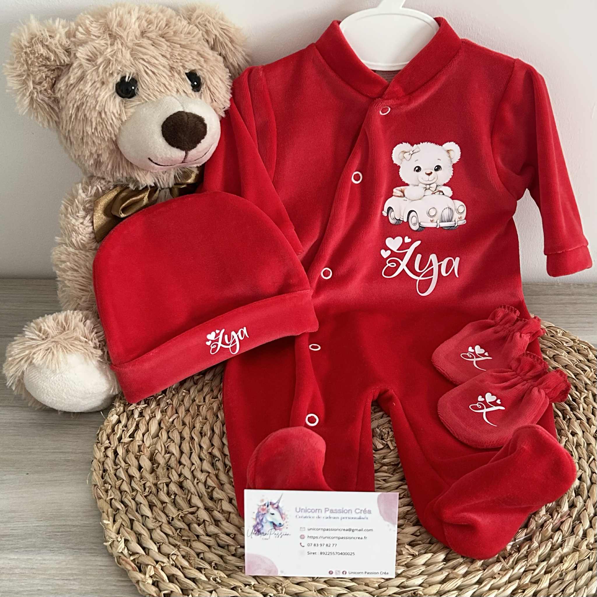 Coffret Pyjama Velours 3pcs Personnalisé