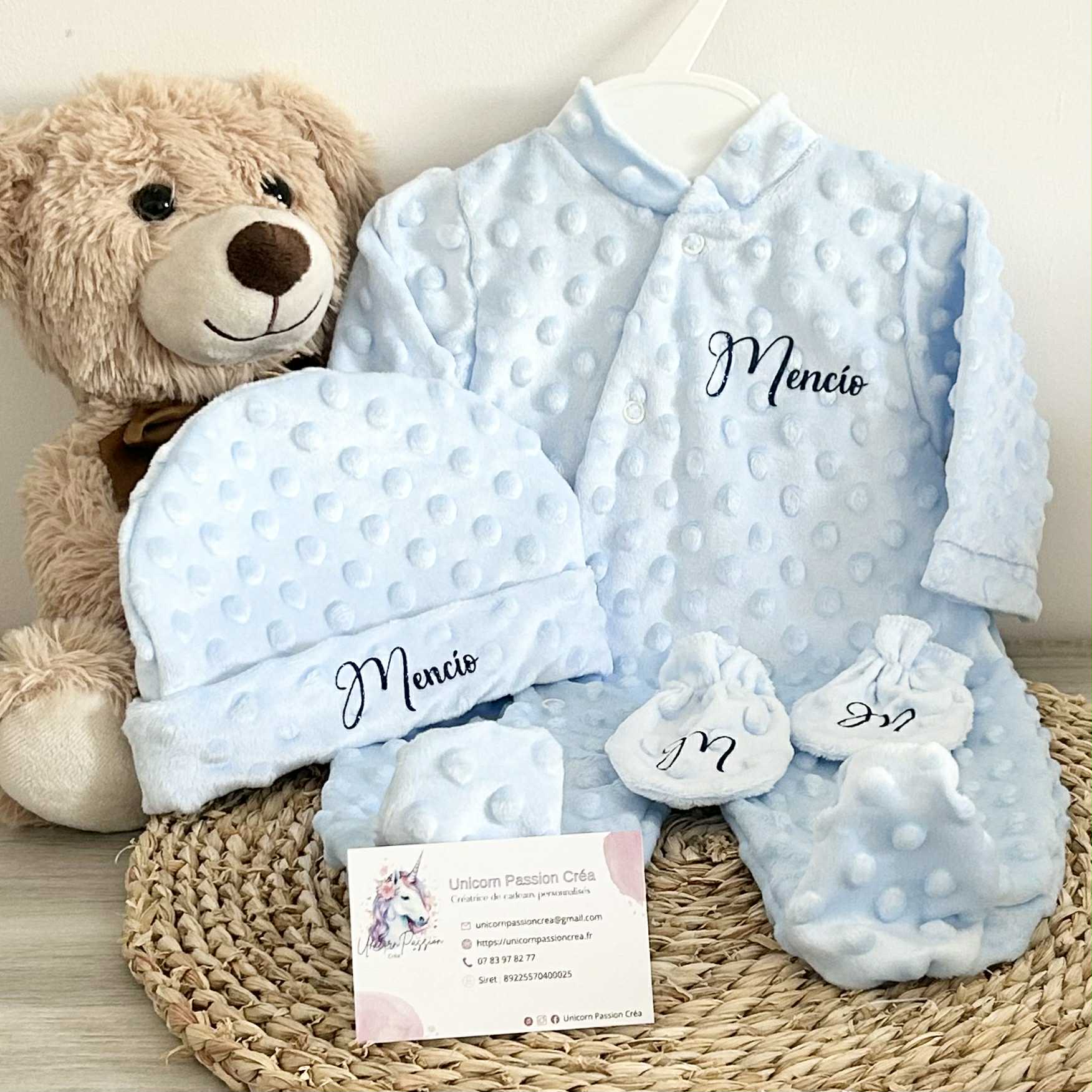 Coffret Pyjama Minky 3pcs Personnalisé