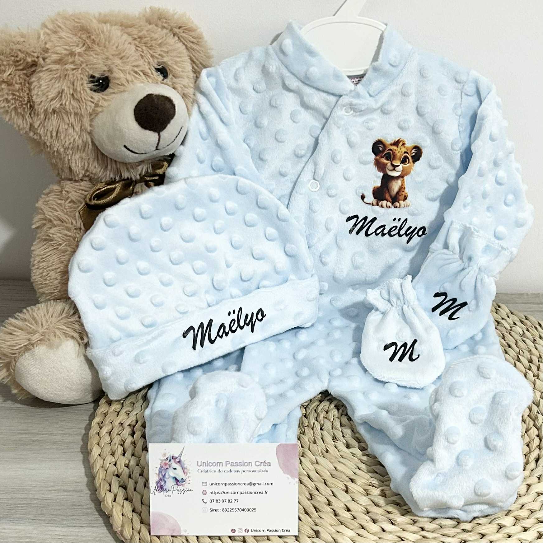 Coffret Pyjama Minky 3pcs Personnalisé