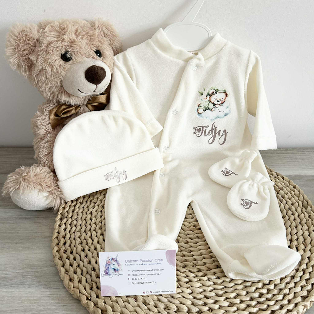 Coffret Pyjama Velours 3pcs Personnalisé