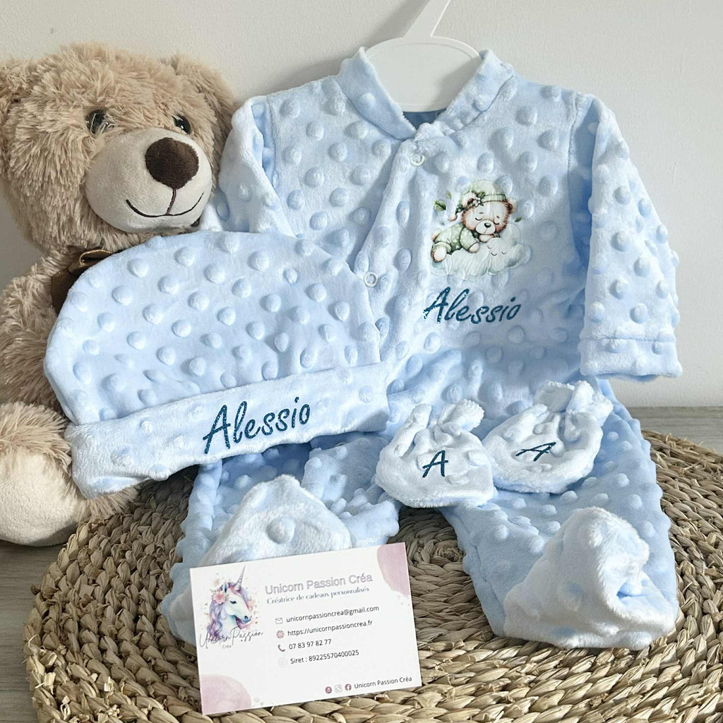Coffret Pyjama Minky 3pcs Personnalisé