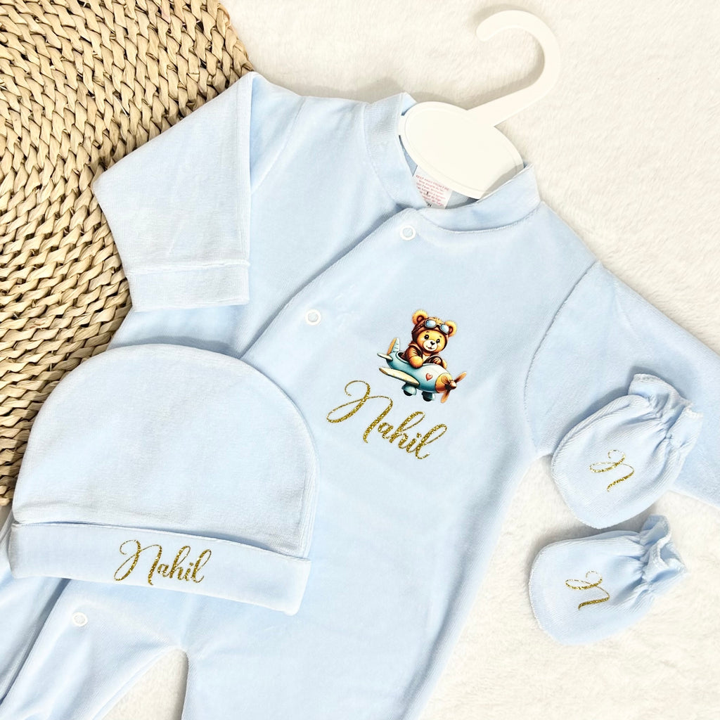 Coffret Pyjama 3pcs - Velours (9 couleurs)