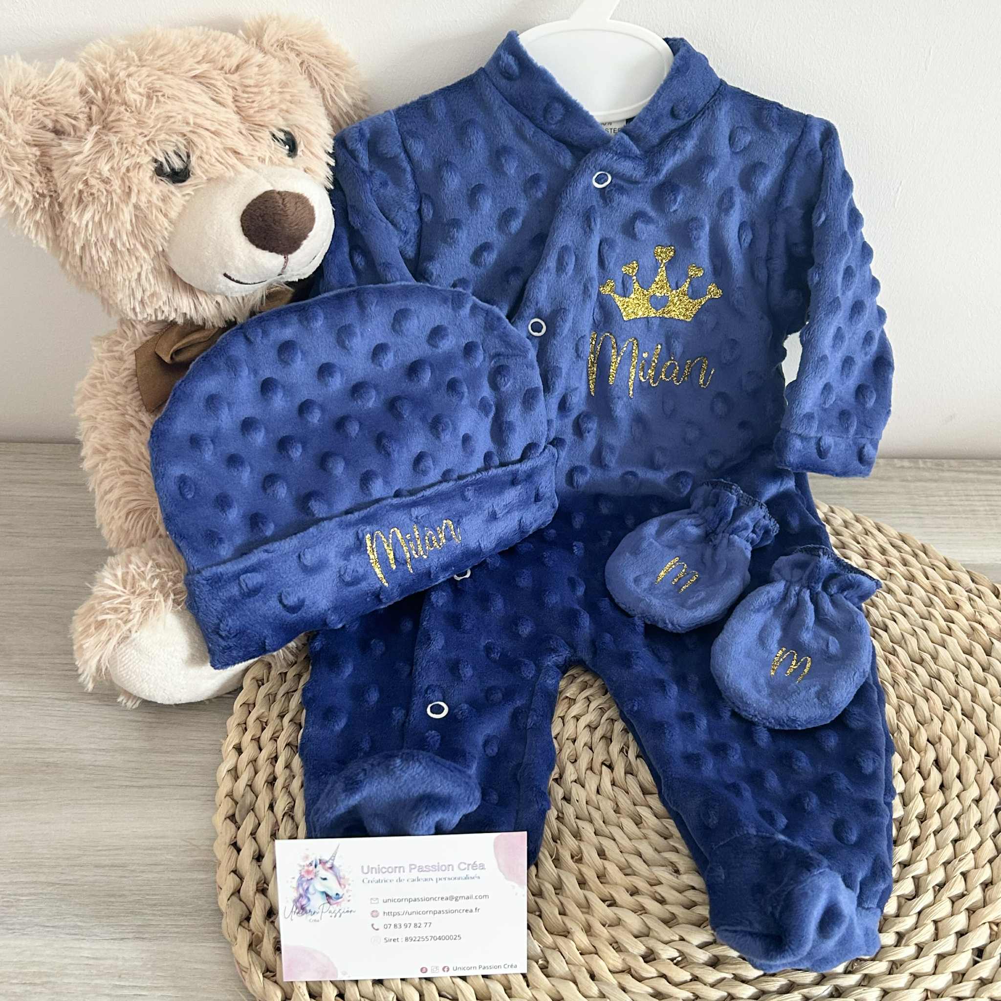 Coffret Pyjama Minky 3pcs Personnalisé
