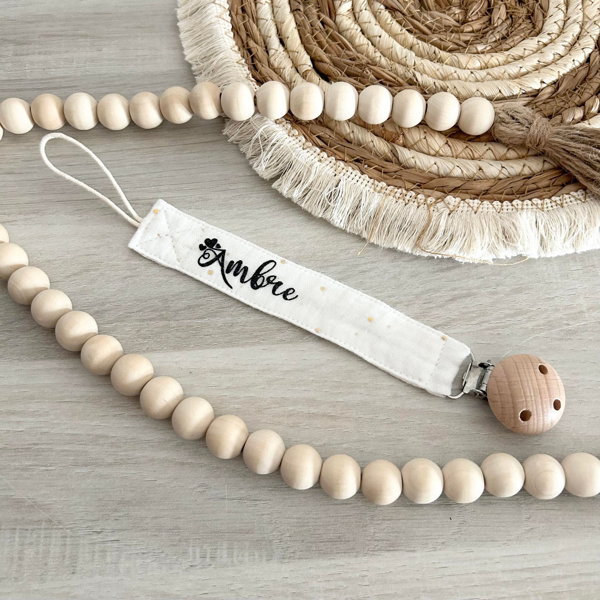 Attache Tétine à Personnaliser Blanc