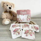 Panière et ses 5 Lingettes Personnalisées