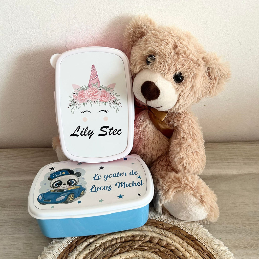 Personnalisez Votre Boîte à Goûter (Plusieurs Motifs et Couleurs)
