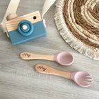 Personnalisez Vos Couverts en Bois - Rose Clair