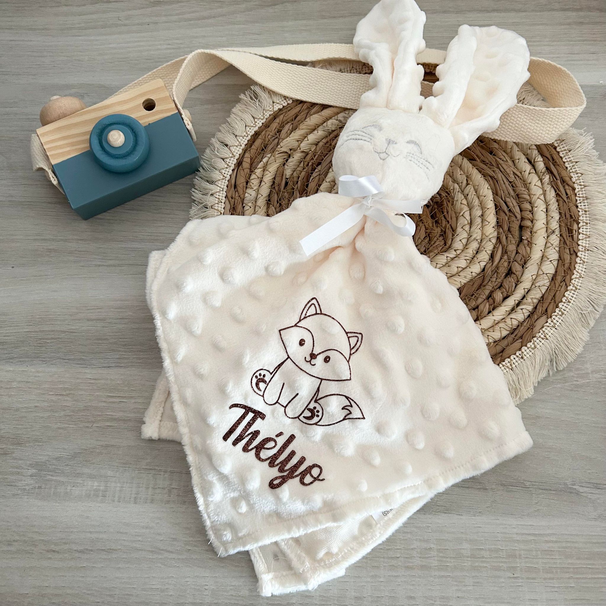 Doudou Lapin Minky Personnalisé