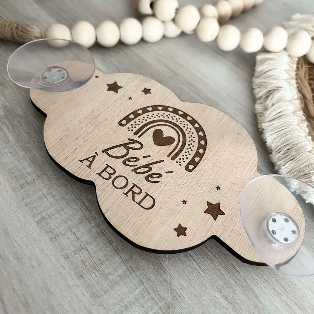 Pancarte Personnalisée en Bois - Bébé à Bord