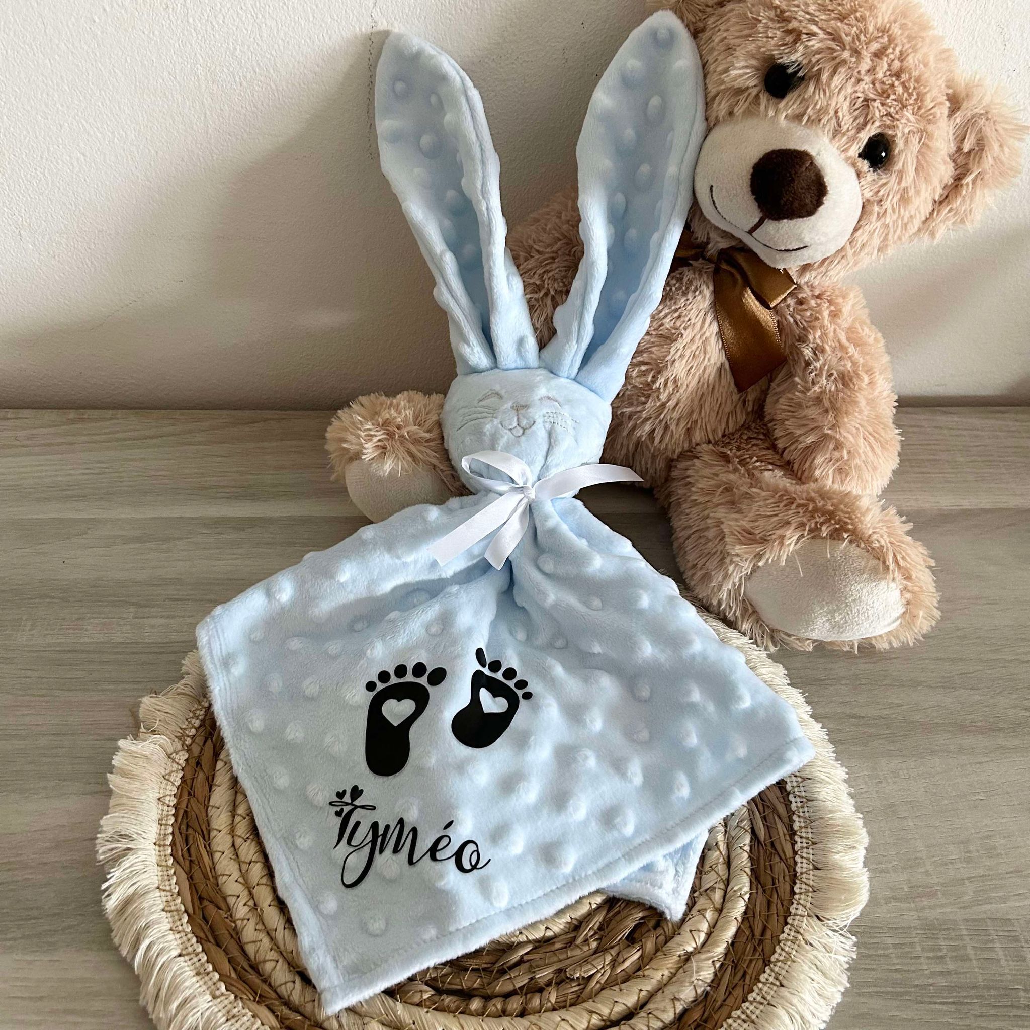 Doudou Lapin Minky Personnalisé