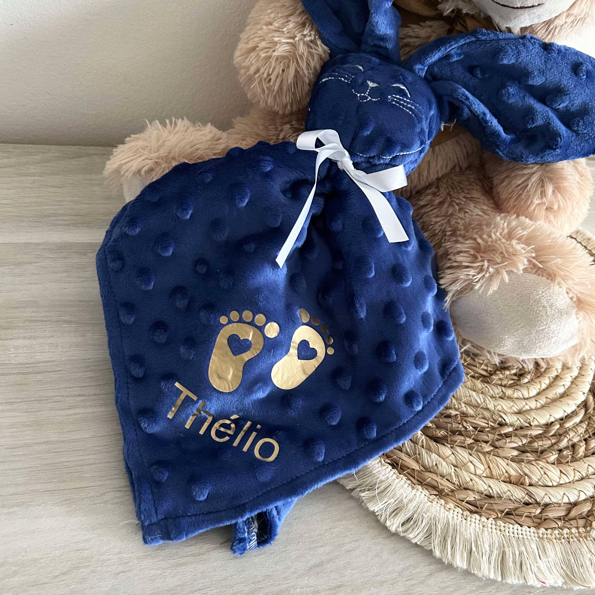 Doudou Lapin Minky Personnalisé