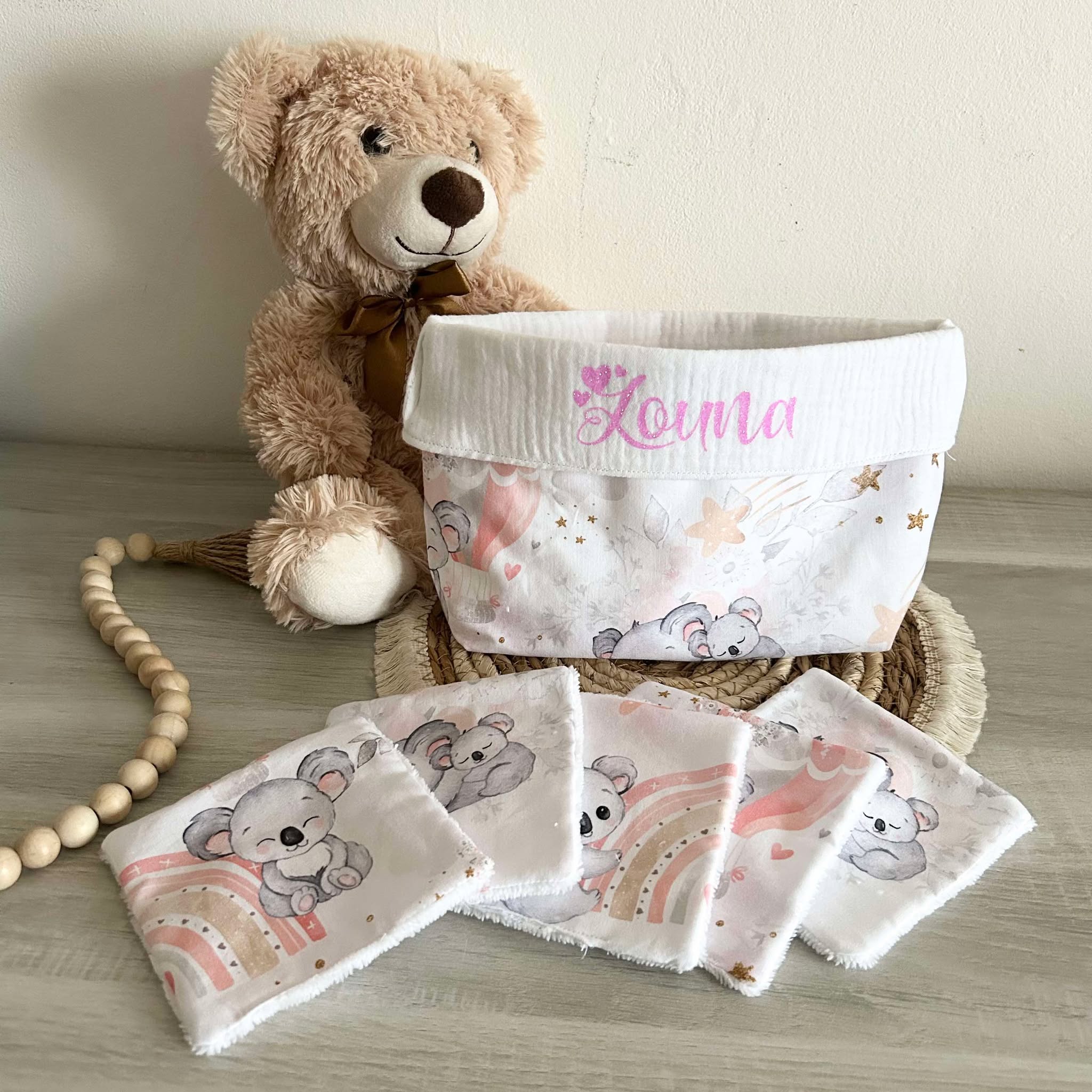 Créez et Personnalisez Votre Panier et ses 5 Lingettes en Tissu (Plusieurs Modèles)