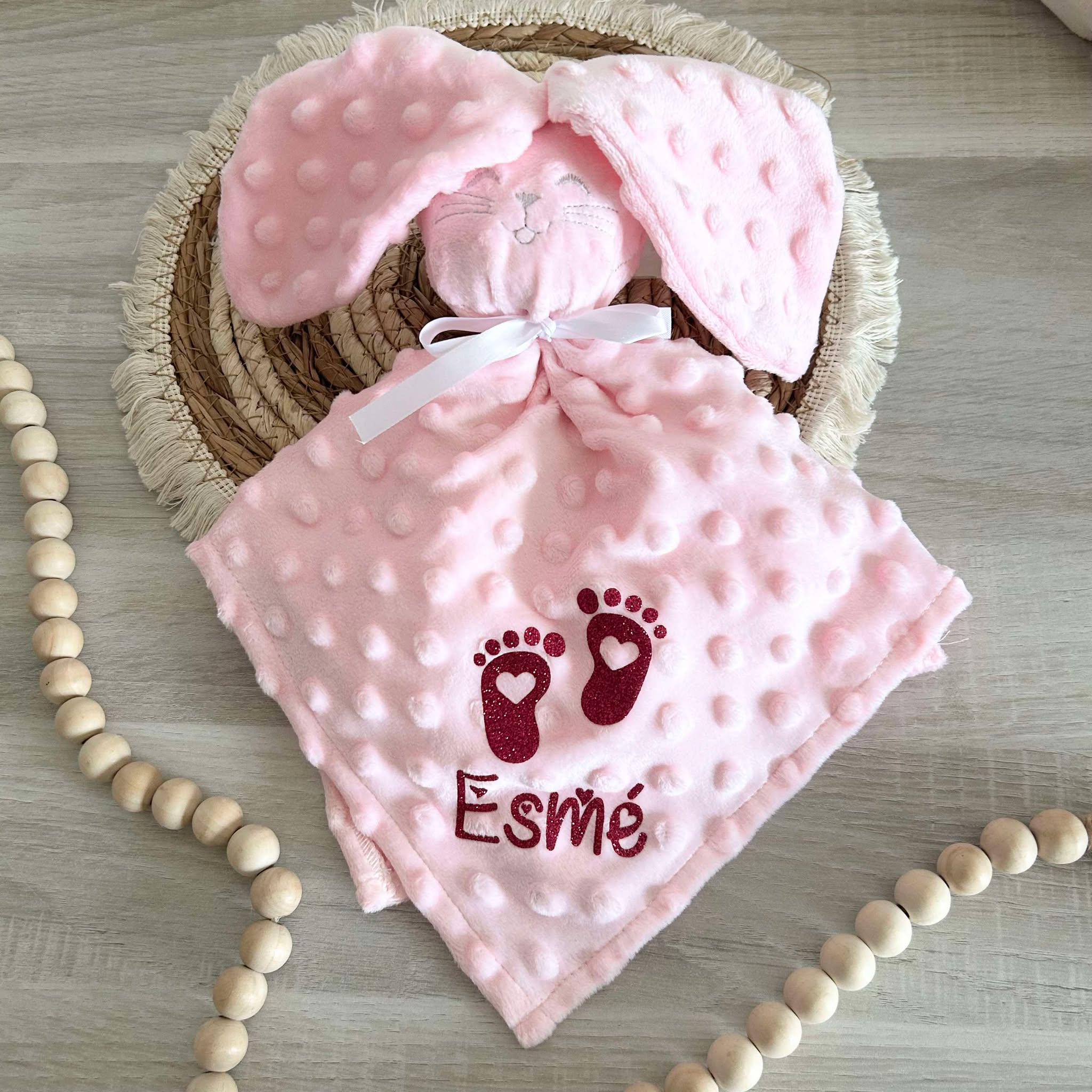 Doudou Lapin Minky Personnalisé