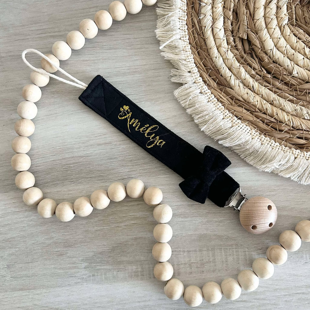 Attache Tétine Velours Personnalisée