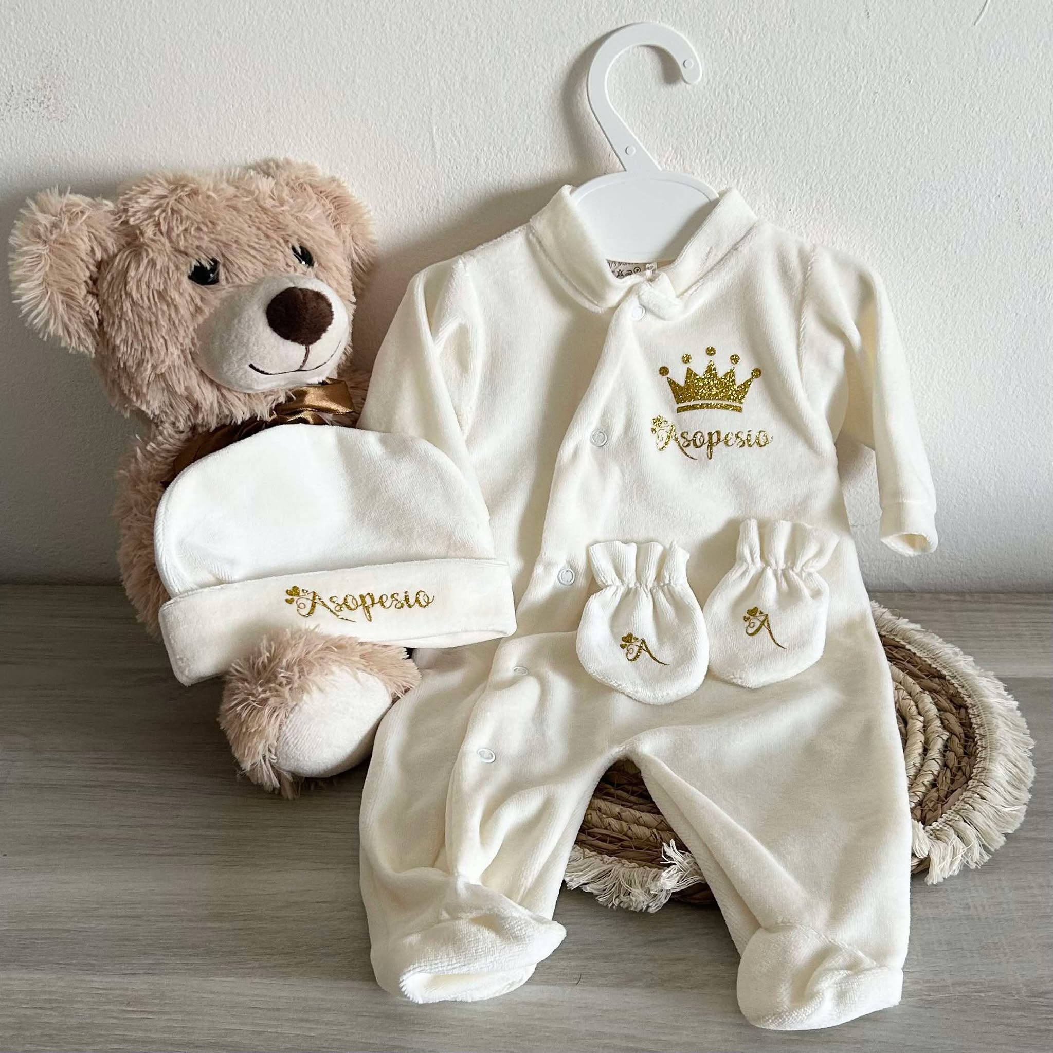 Coffret Pyjama Velours 3pcs Personnalisé