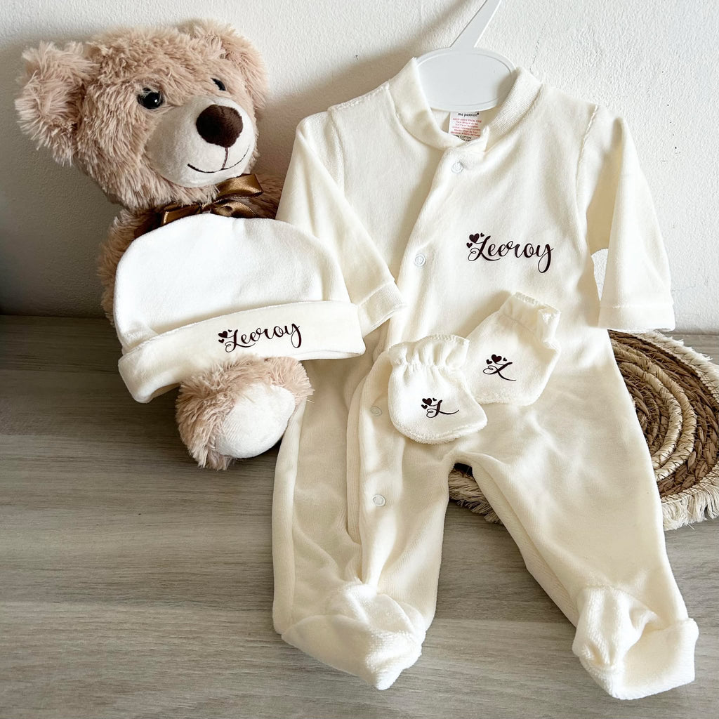 Coffret Pyjama Velours 3pcs Personnalisé