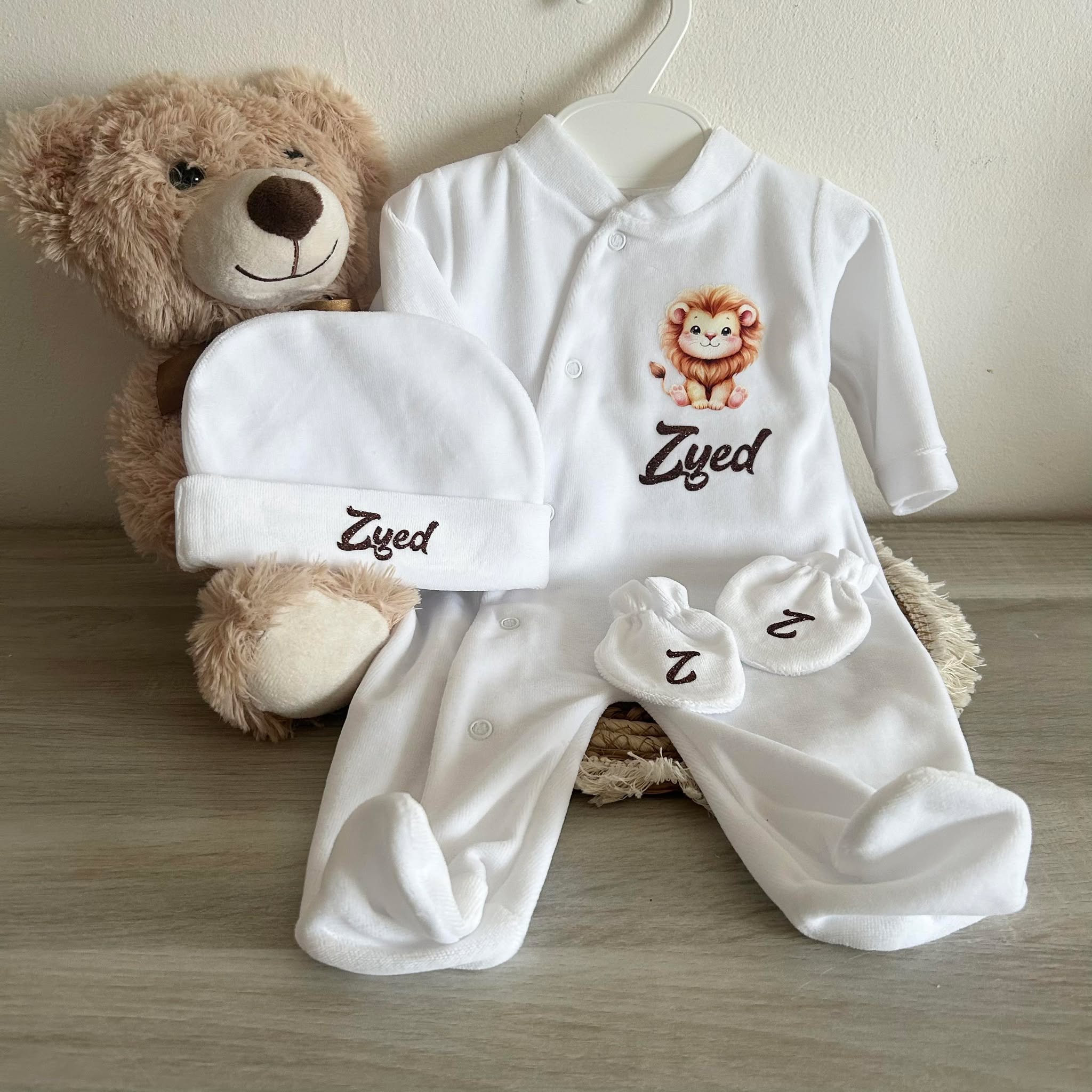 Coffret Pyjama Velours 3pcs Personnalisé