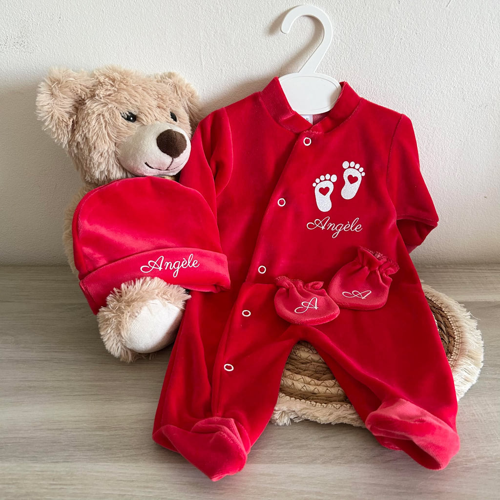 Coffret Pyjama Velours 3pcs Personnalisé