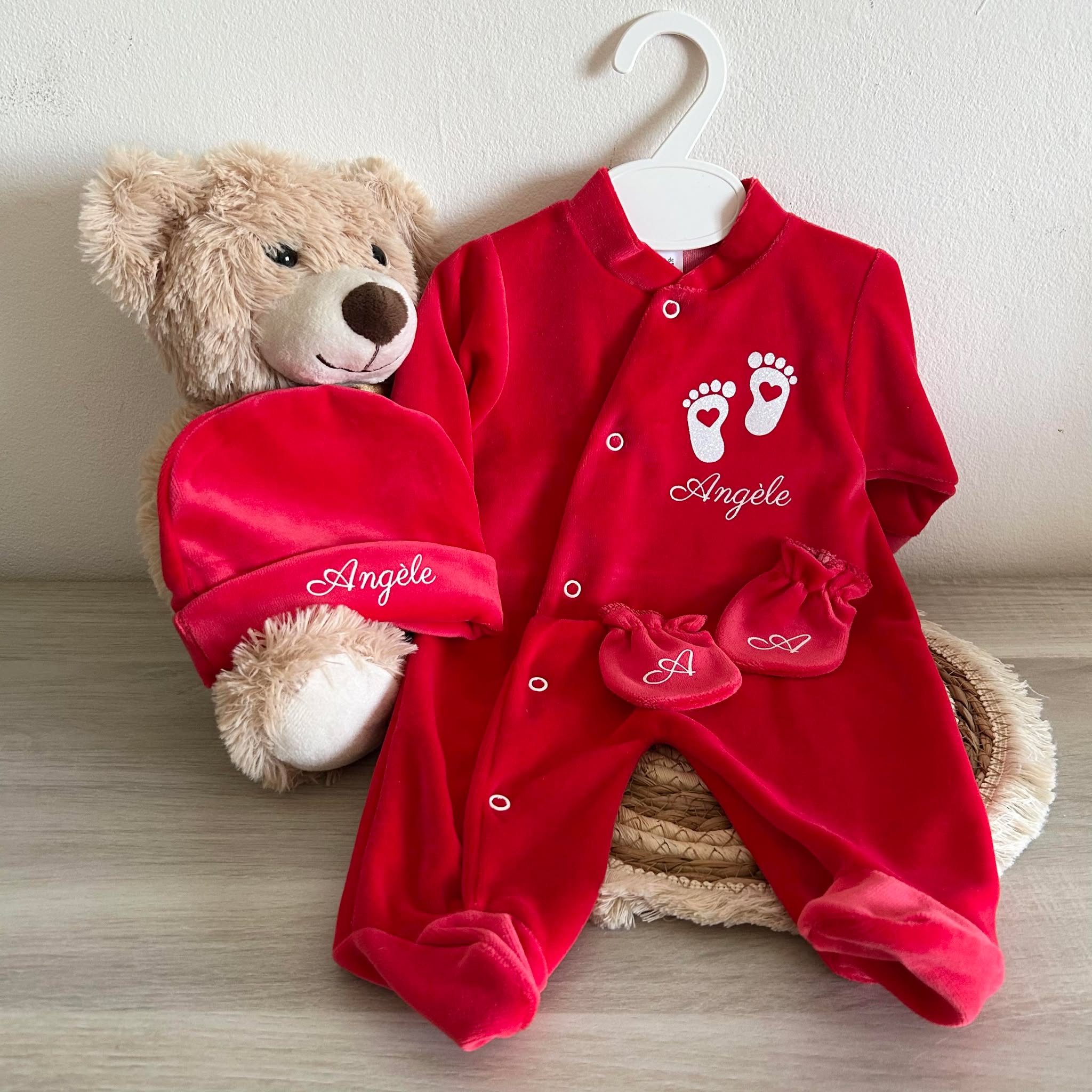 Coffret Pyjama Velours 3pcs Personnalisé