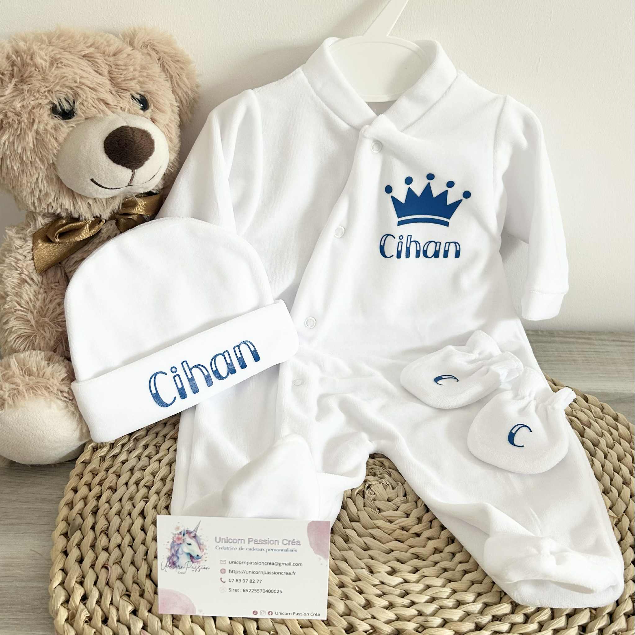 Coffret Pyjama Velours 3pcs Personnalisé