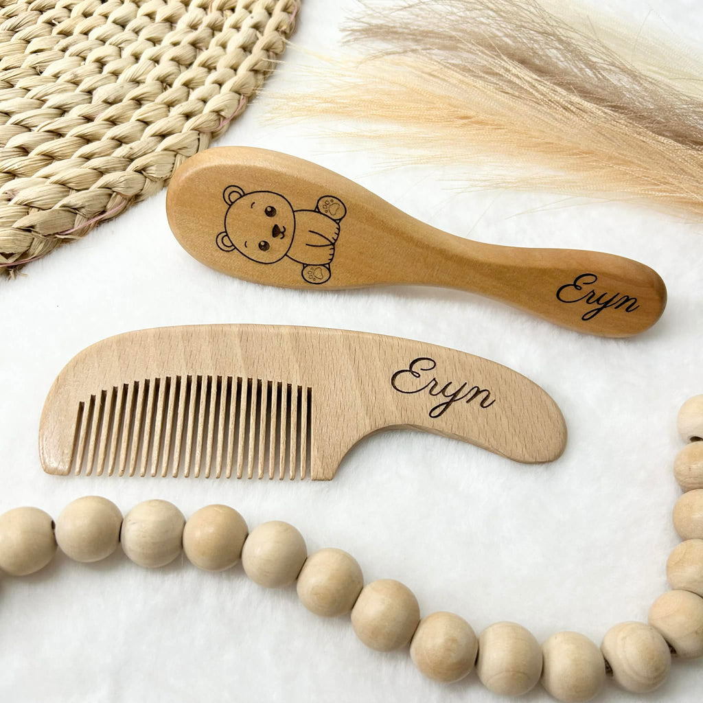 Coffret Brosse & Peigne - Bois