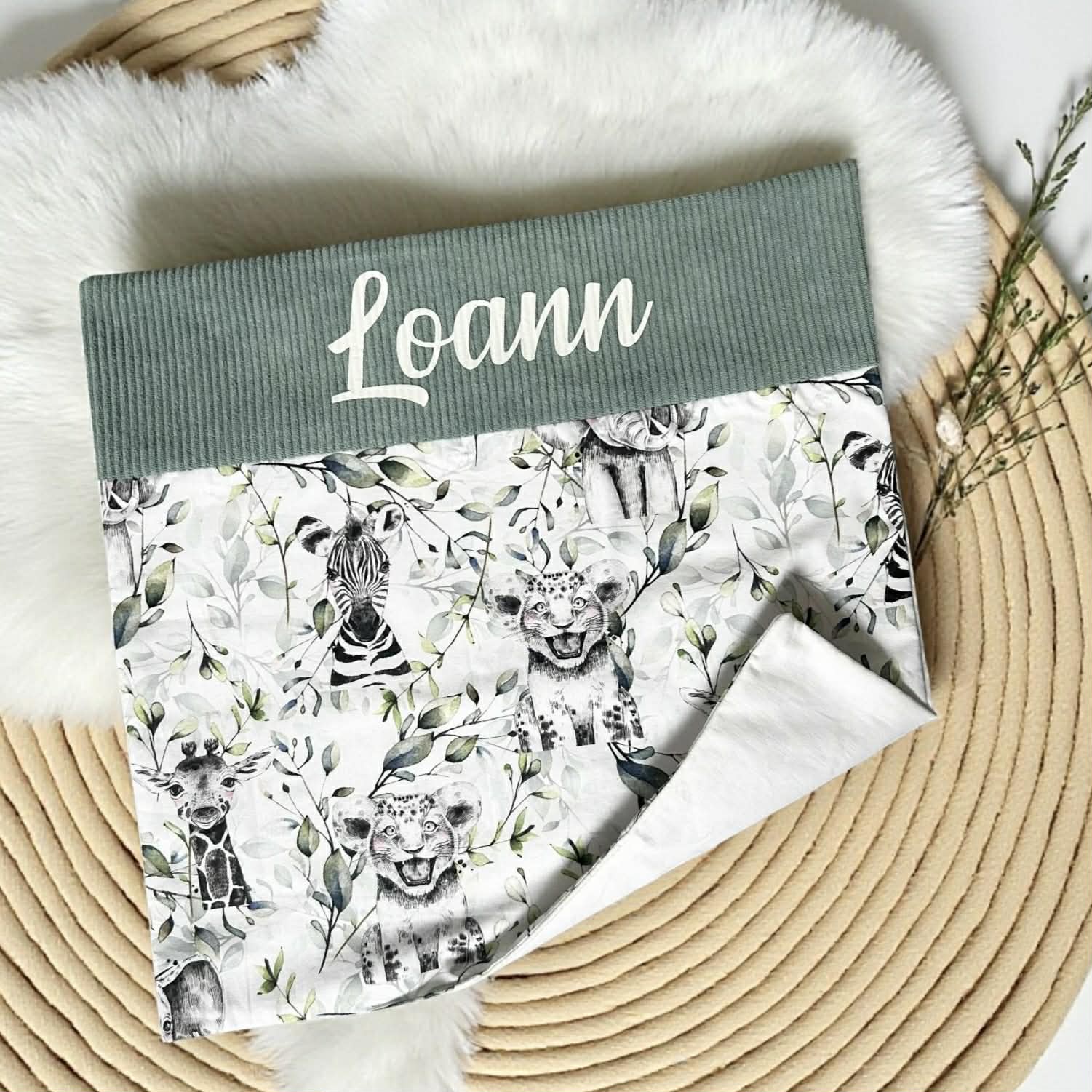 Housse de Coussin Côtelé et Motif Personnalisée