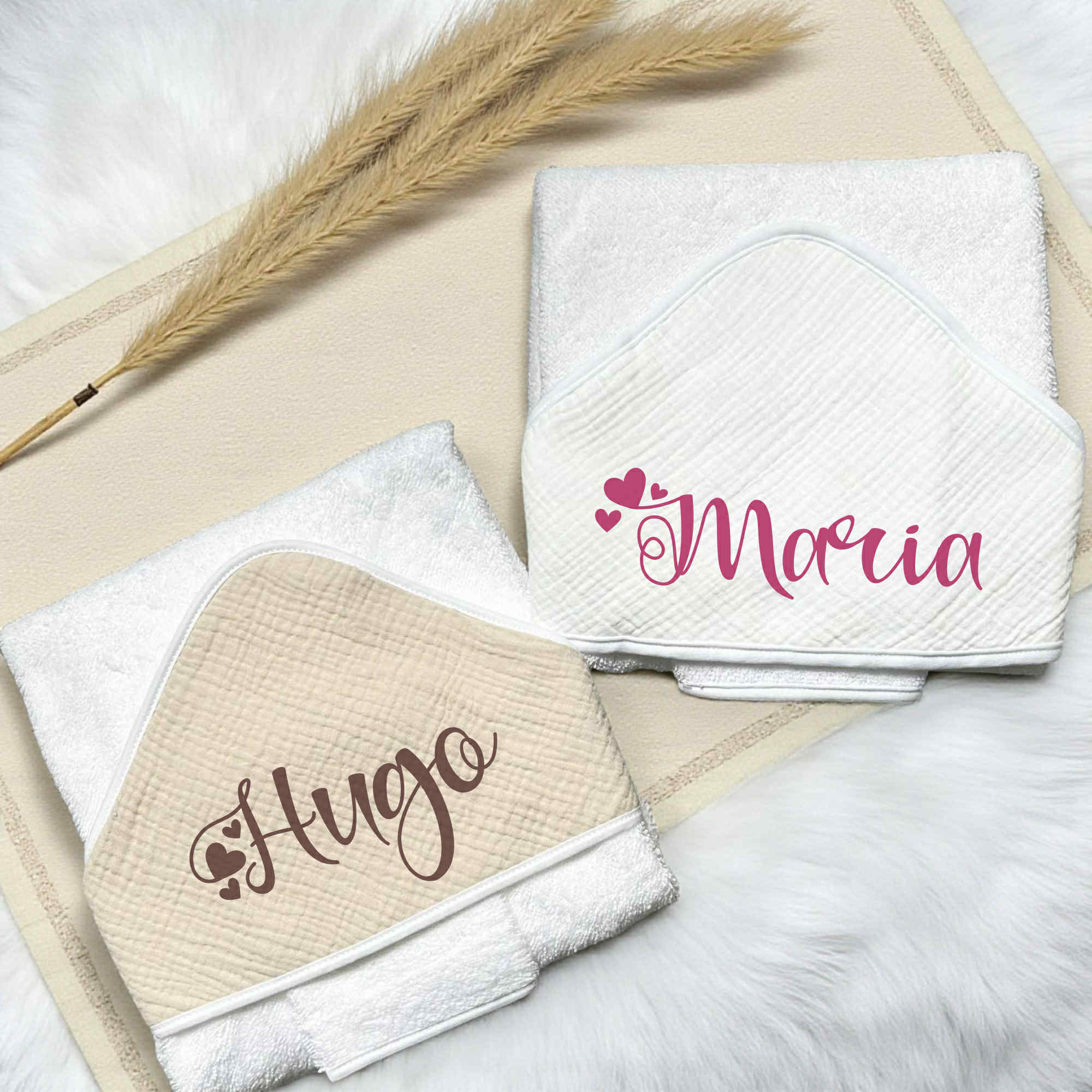 Cape de Bain Gaze de Coton à Personnaliser (Plusieurs Couleurs)