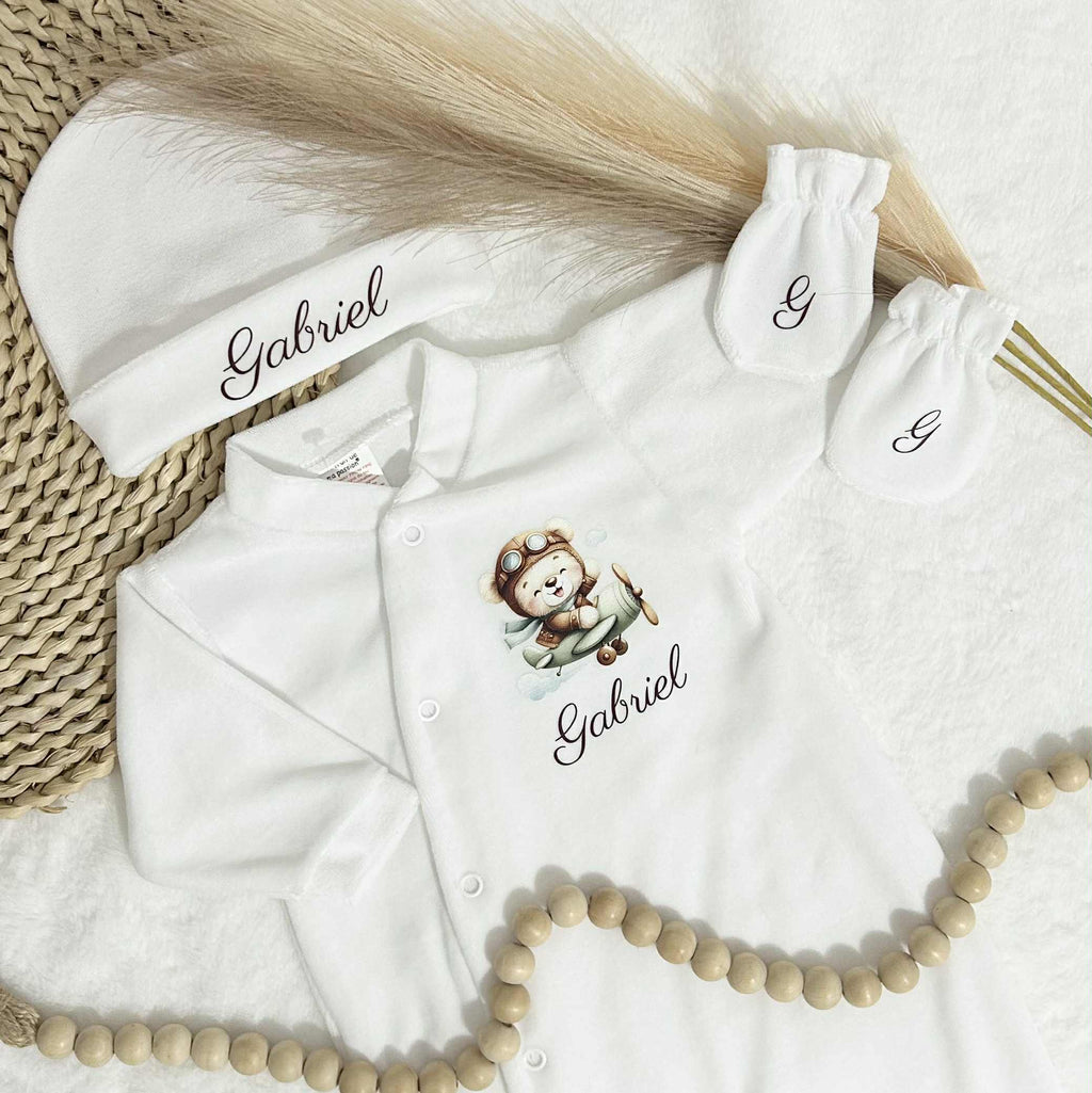 Coffret Pyjama Velours 3pcs Personnalisé