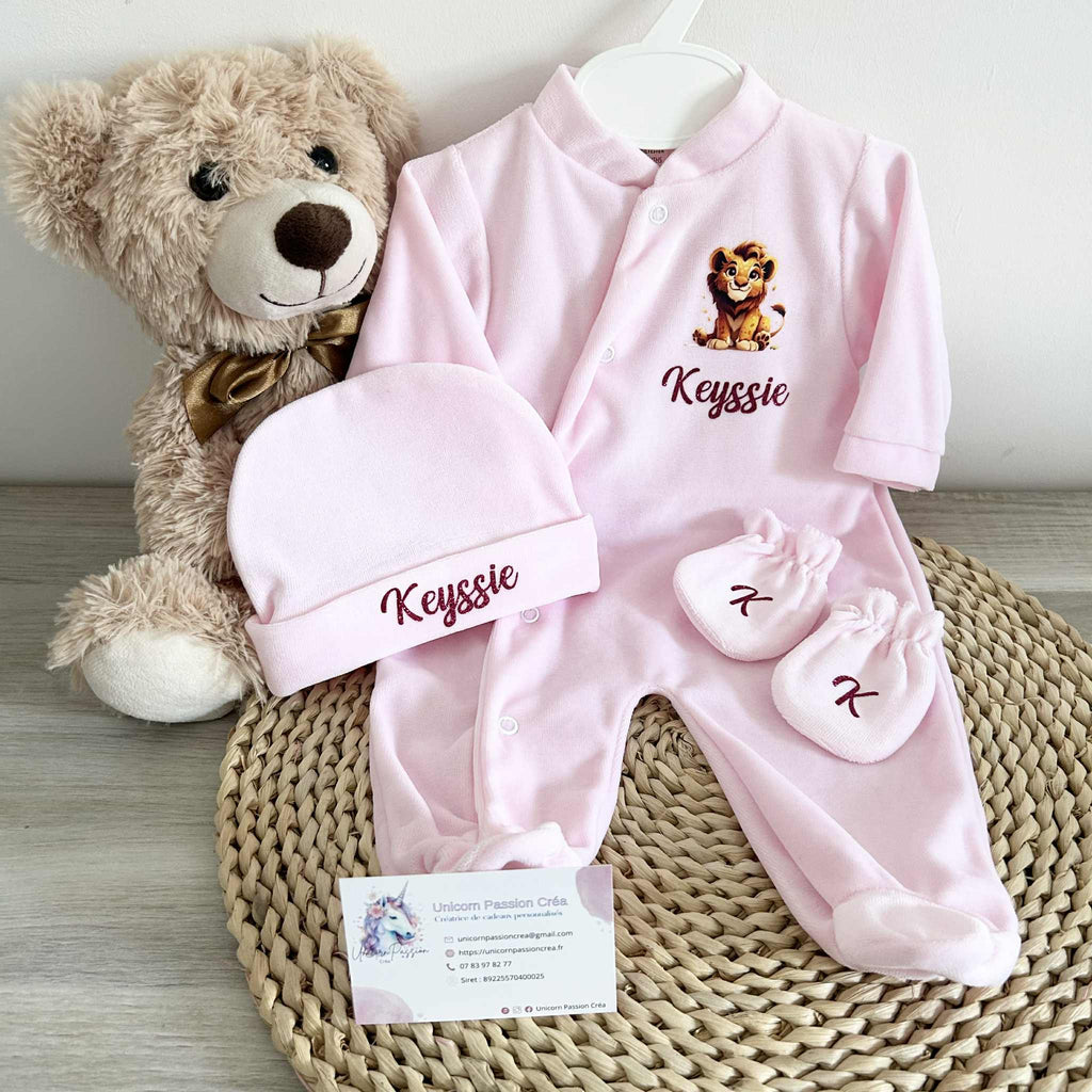 Coffret Pyjama Velours 3pcs Personnalisé