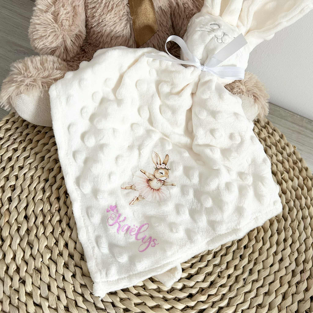 Doudou Lapin Minky Personnalisé