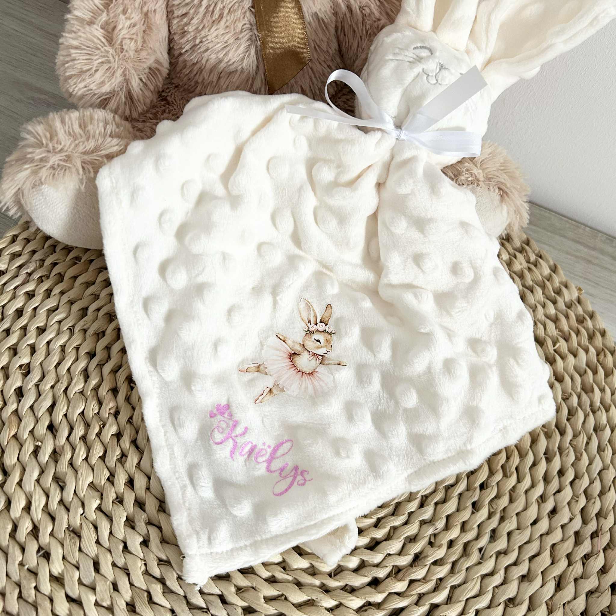 Doudou Lapin Minky Personnalisé