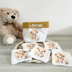 Panière et ses 5 Lingettes Personnalisées