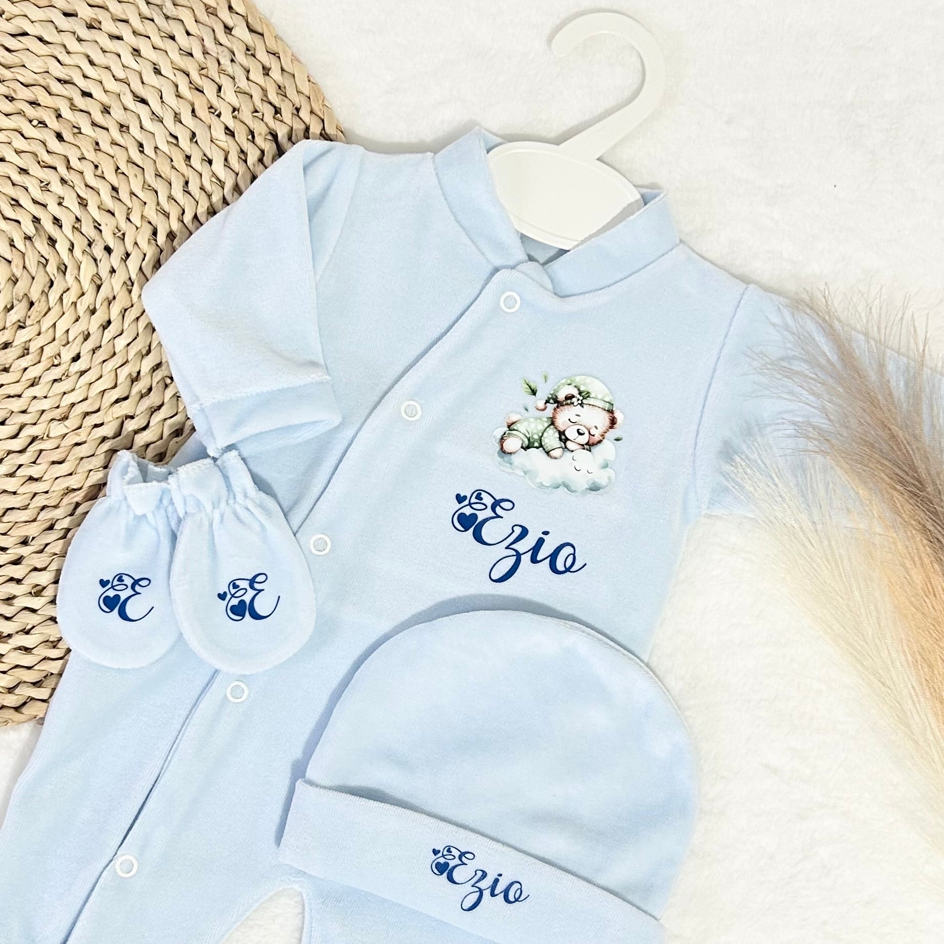 Coffret Pyjama Velours 3pcs Personnalisé