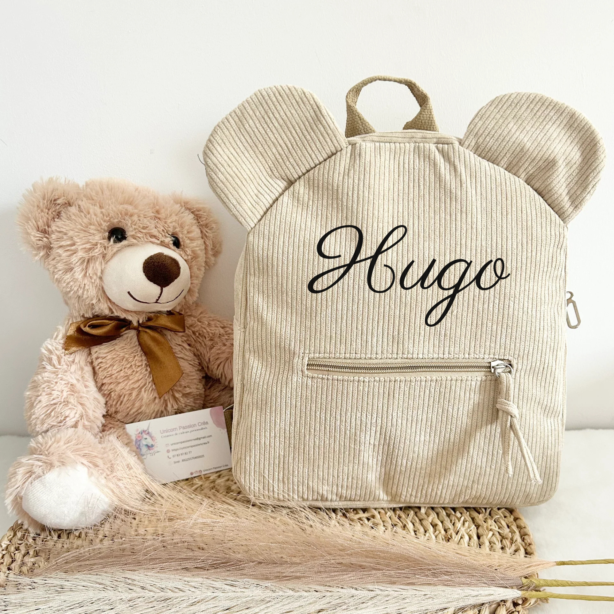 Sac à Dos Ours Côtelé Personnalisé