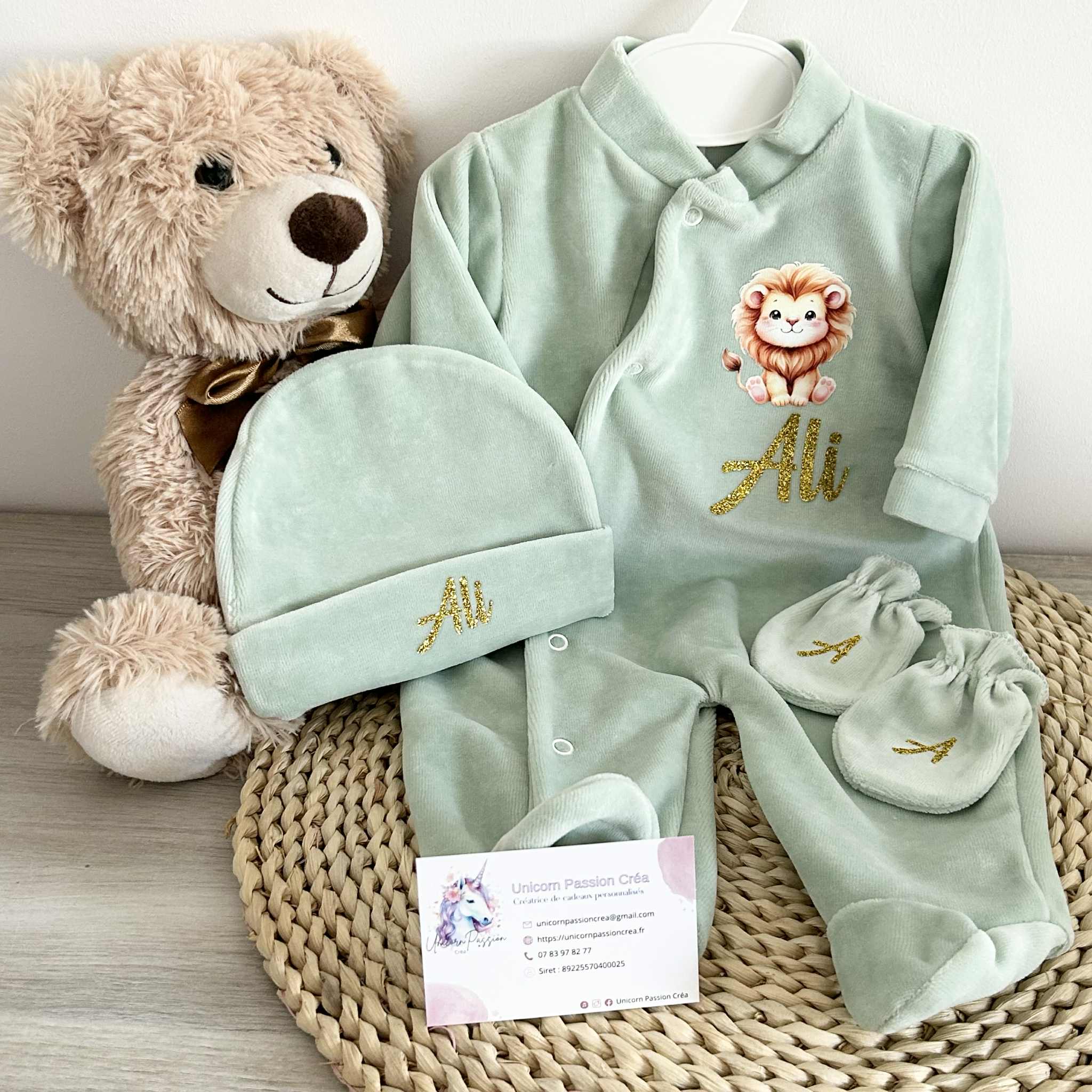 Coffret Pyjama Velours 3pcs Personnalisé