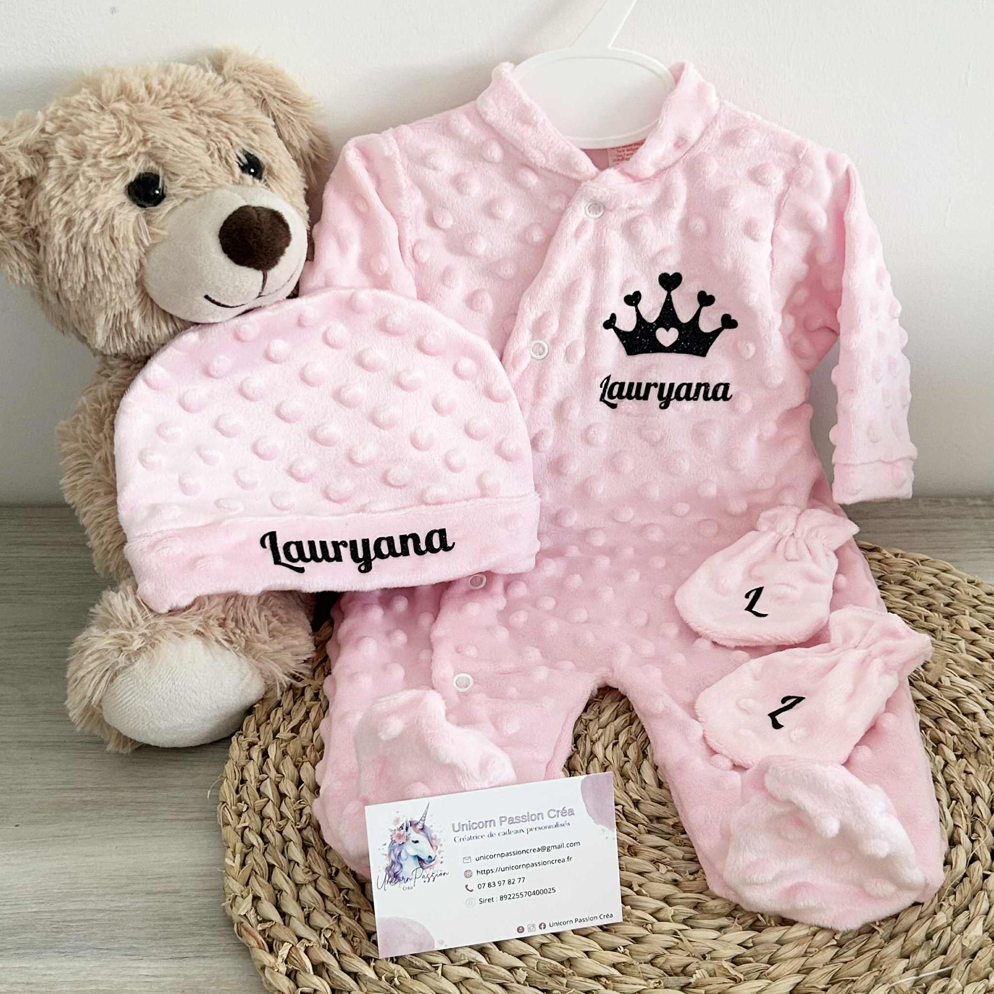 Coffret Pyjama Minky 3pcs Personnalisé