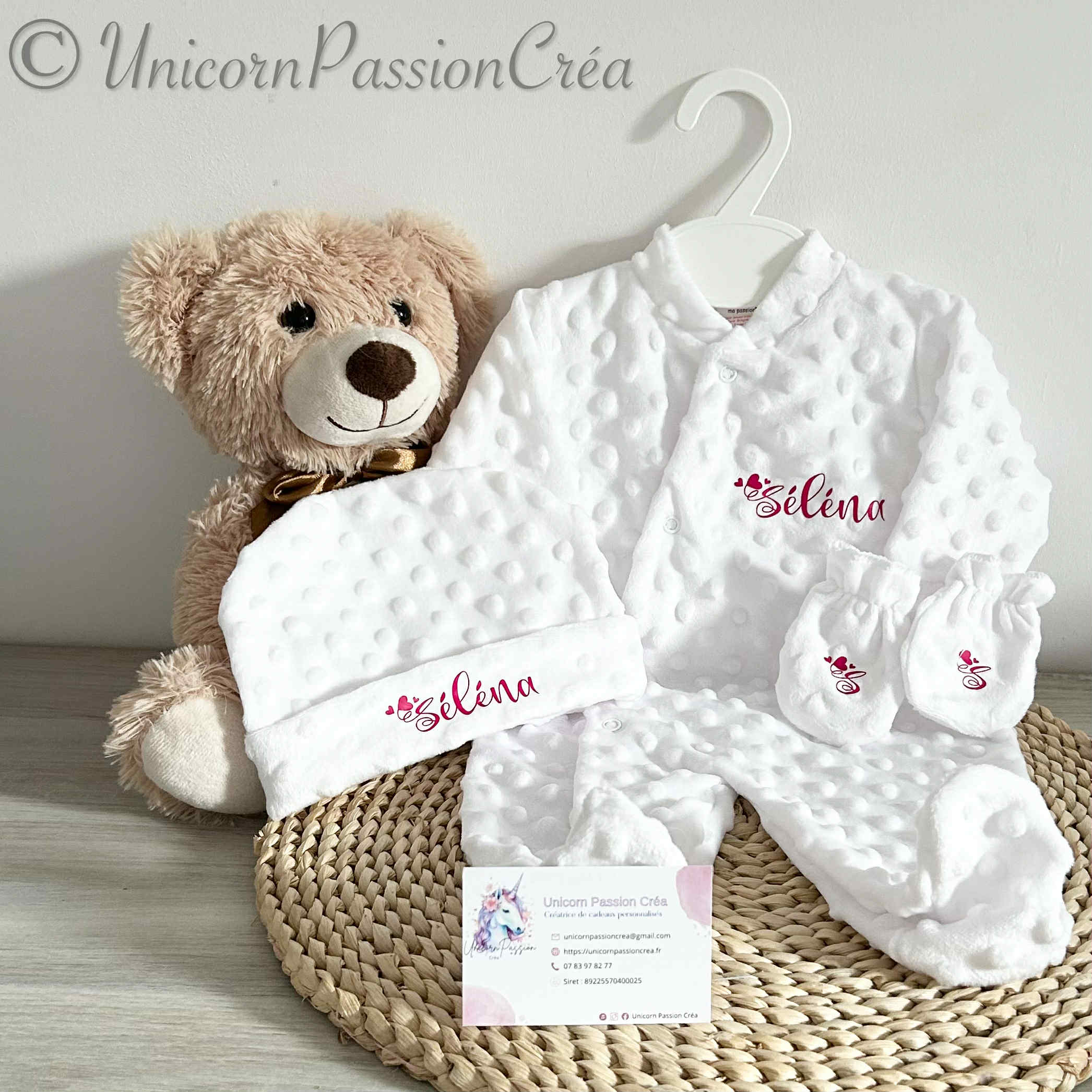 Coffret Pyjama Minky 3pcs Personnalisé