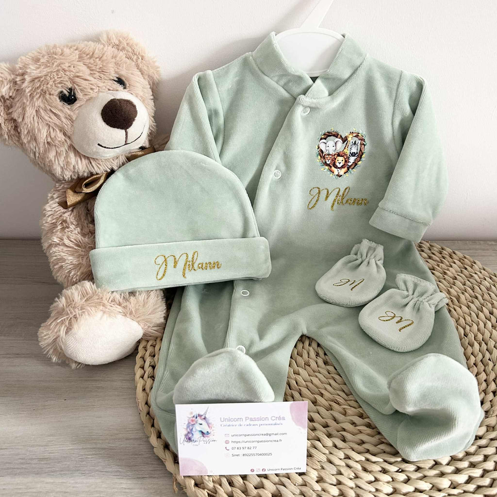 Coffret Pyjama Velours 3pcs Personnalisé