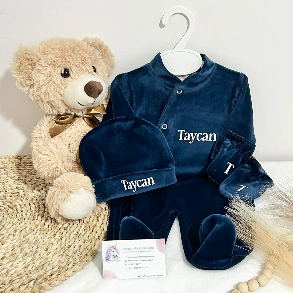 Coffret Pyjama Velours 3pcs Personnalisé