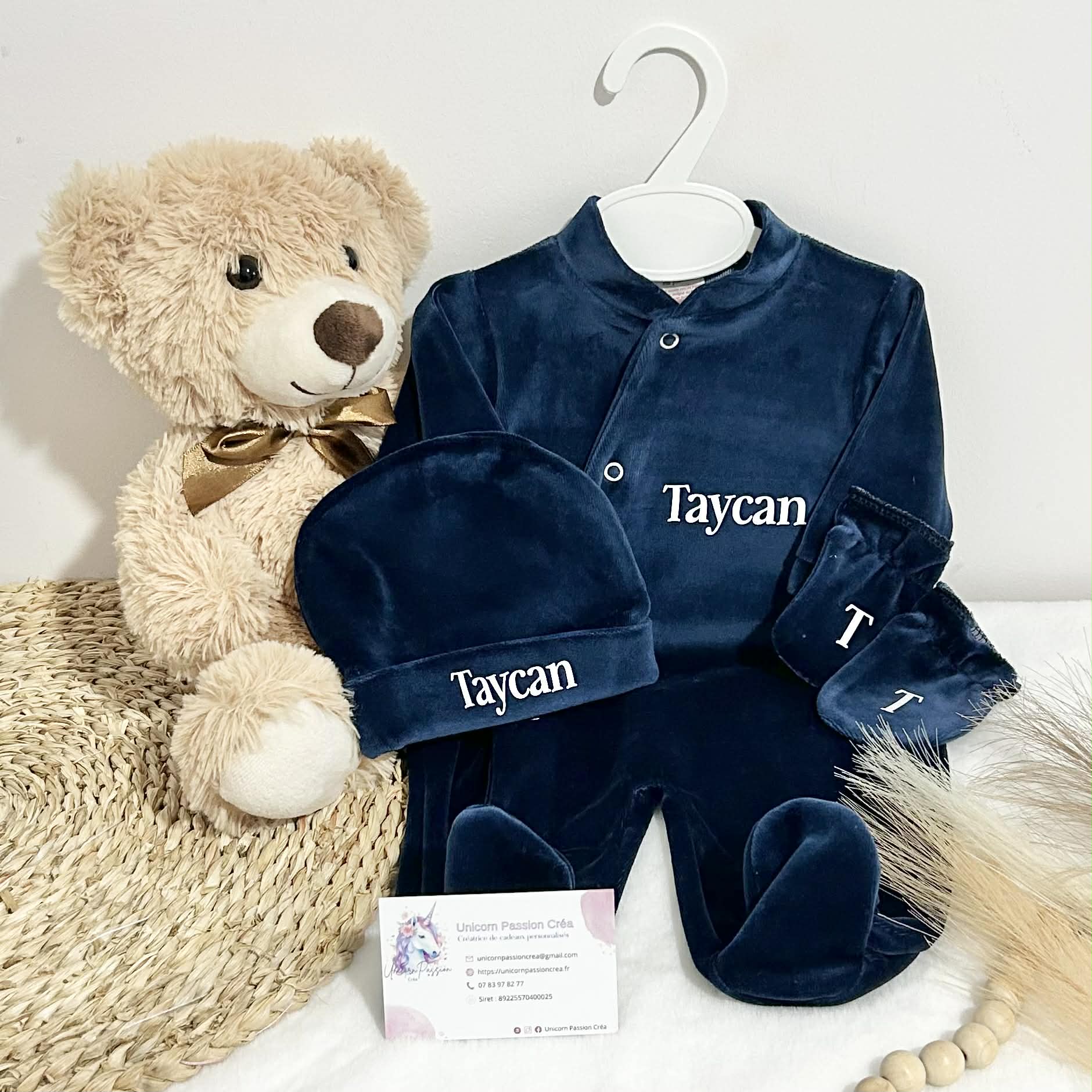 Coffret Pyjama Velours 3pcs Personnalisé