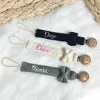 Attache Tétine Velours Personnalisée