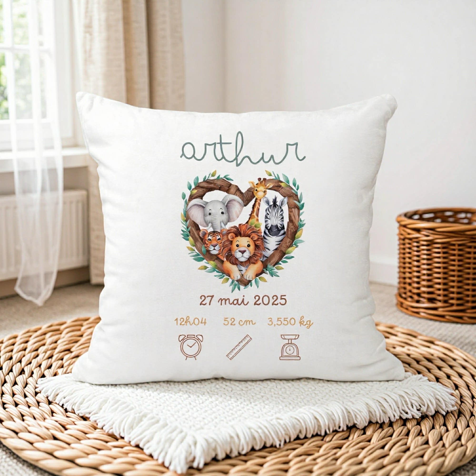 Housse de Coussin Naissance - Jungle