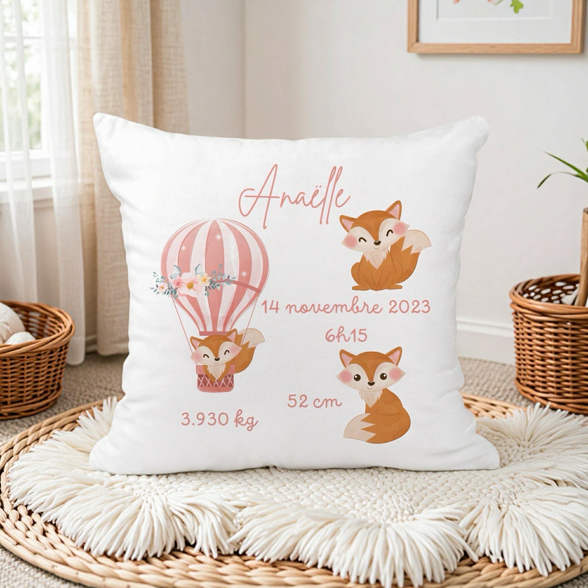 Housse de Coussin Naissance - Renard