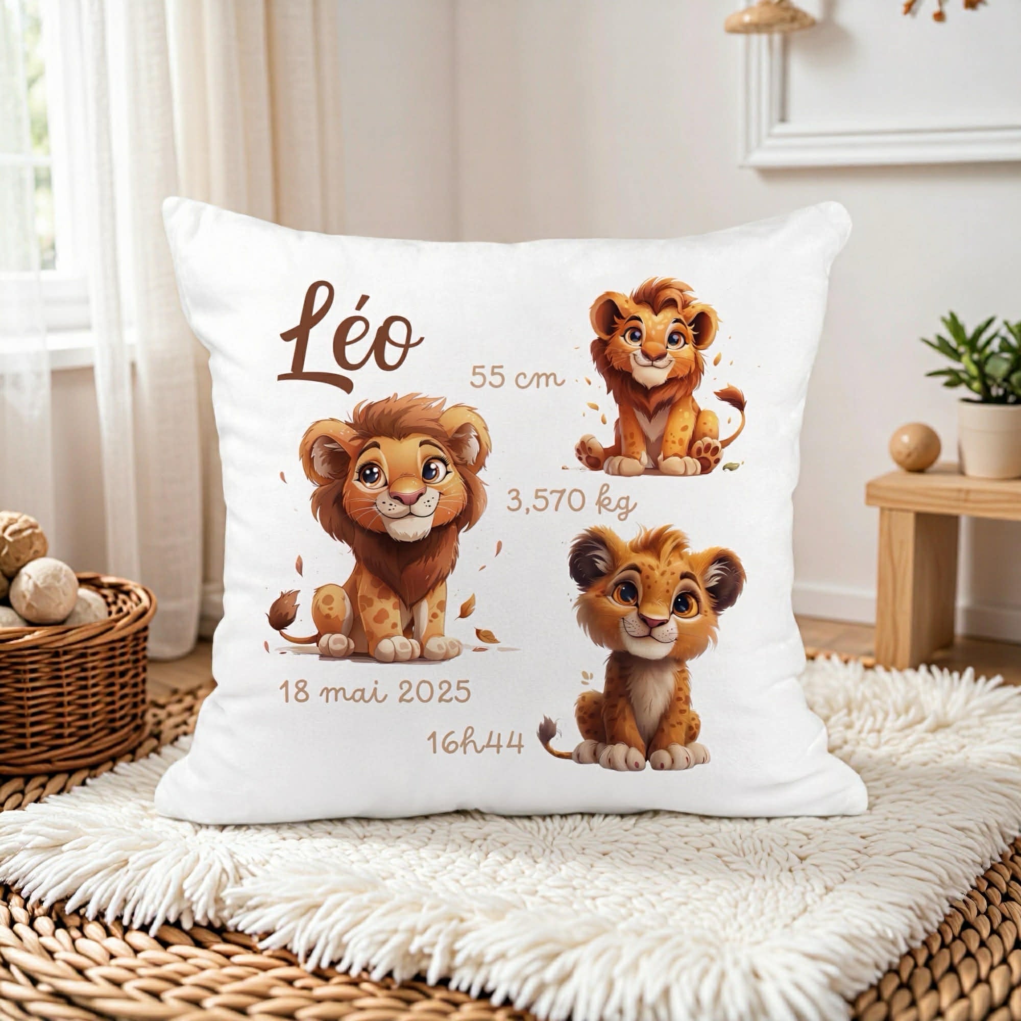 Housse de Coussin Naissance - Lion