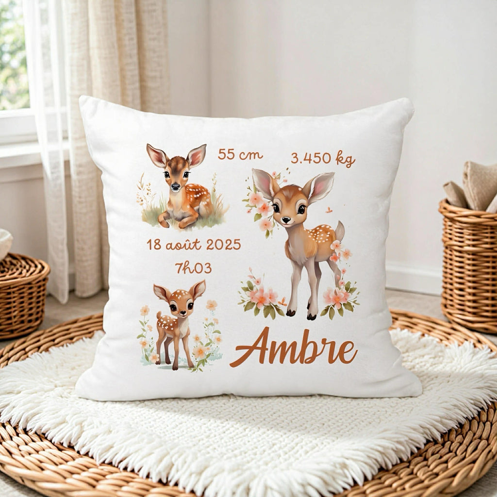 Housse de Coussin Naissance - Biche