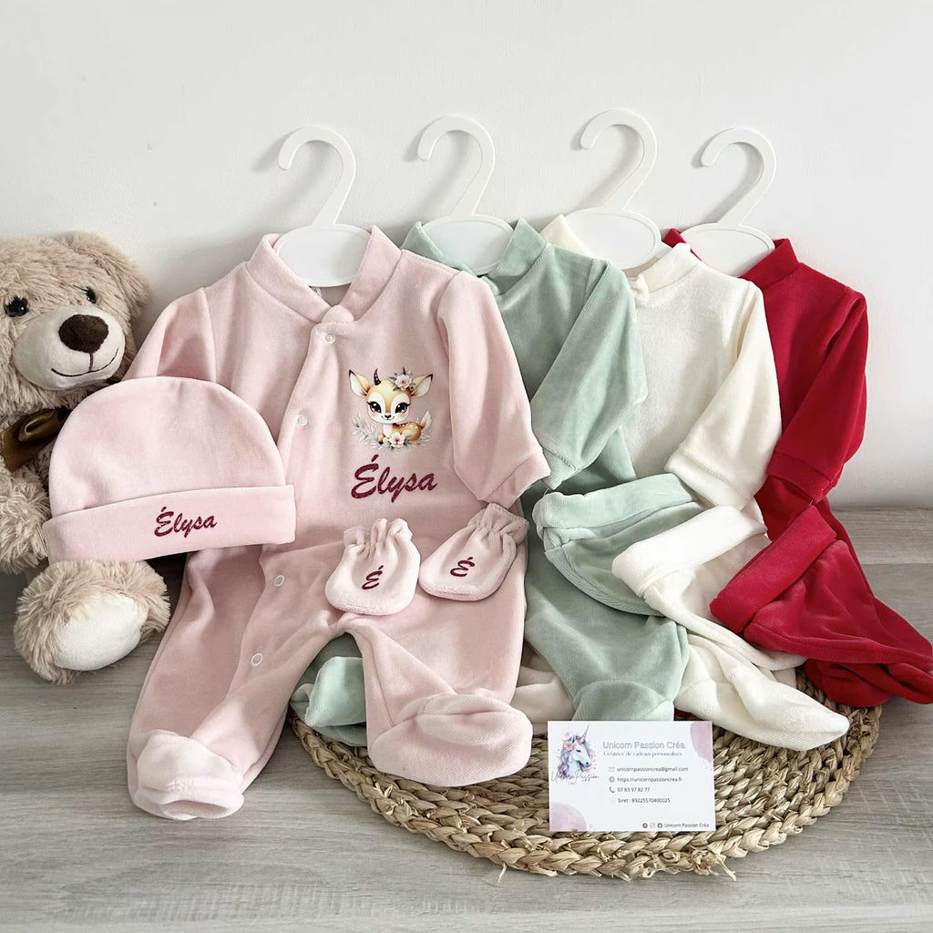 Coffret Pyjama Velours 3pcs Personnalisé