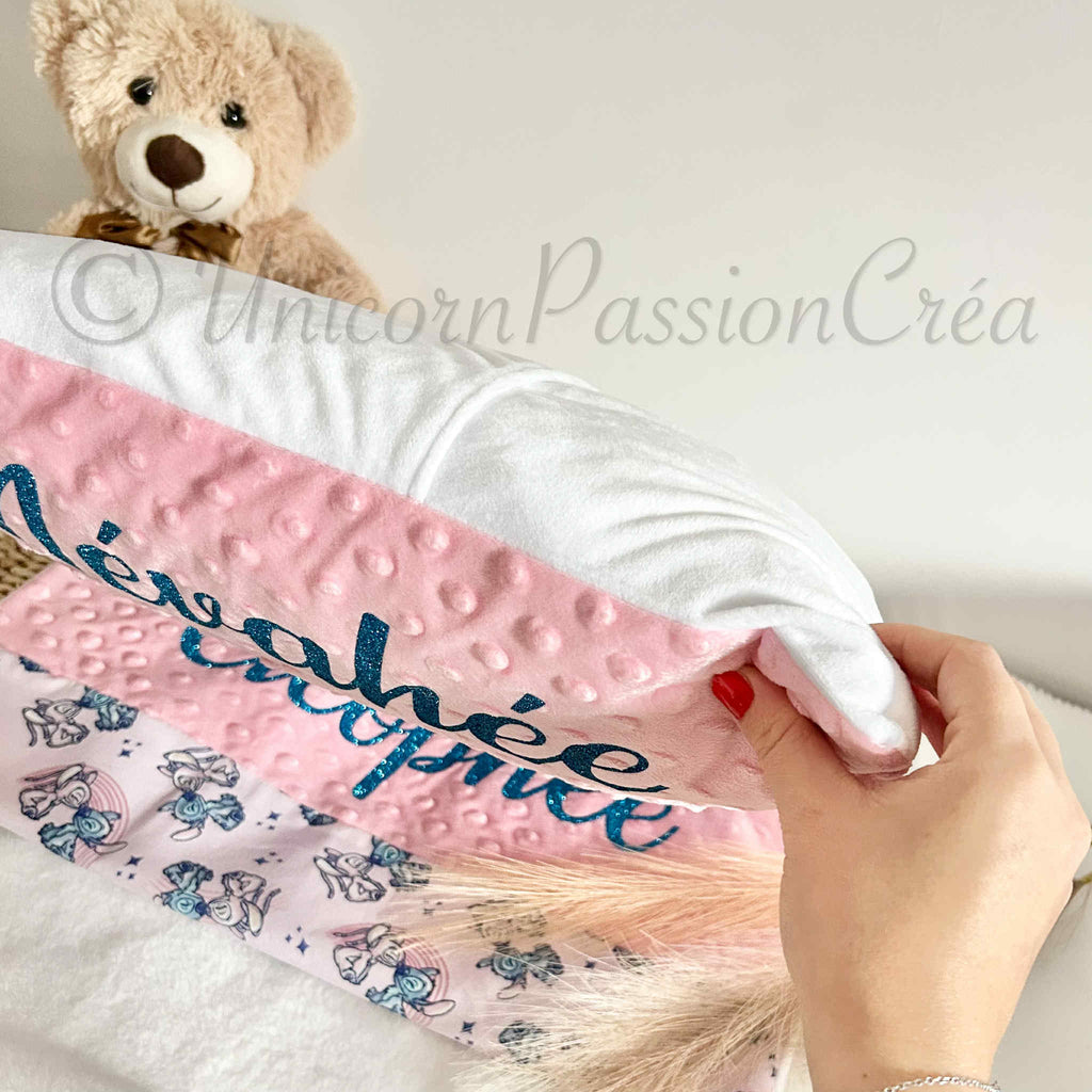 Housse de Coussin Minky et Motif Personnalisée